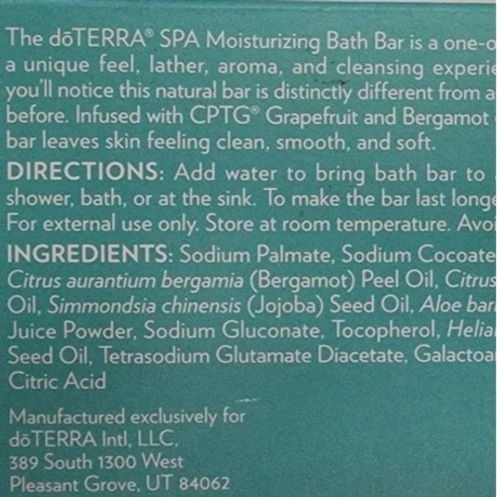 doTERRA Spa Moisturizing‎ Bath Bar- BRAND NEW!